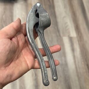 Vintage Made in Italy Rustic Metal Garlic Press Handheld Durable Compact Antique